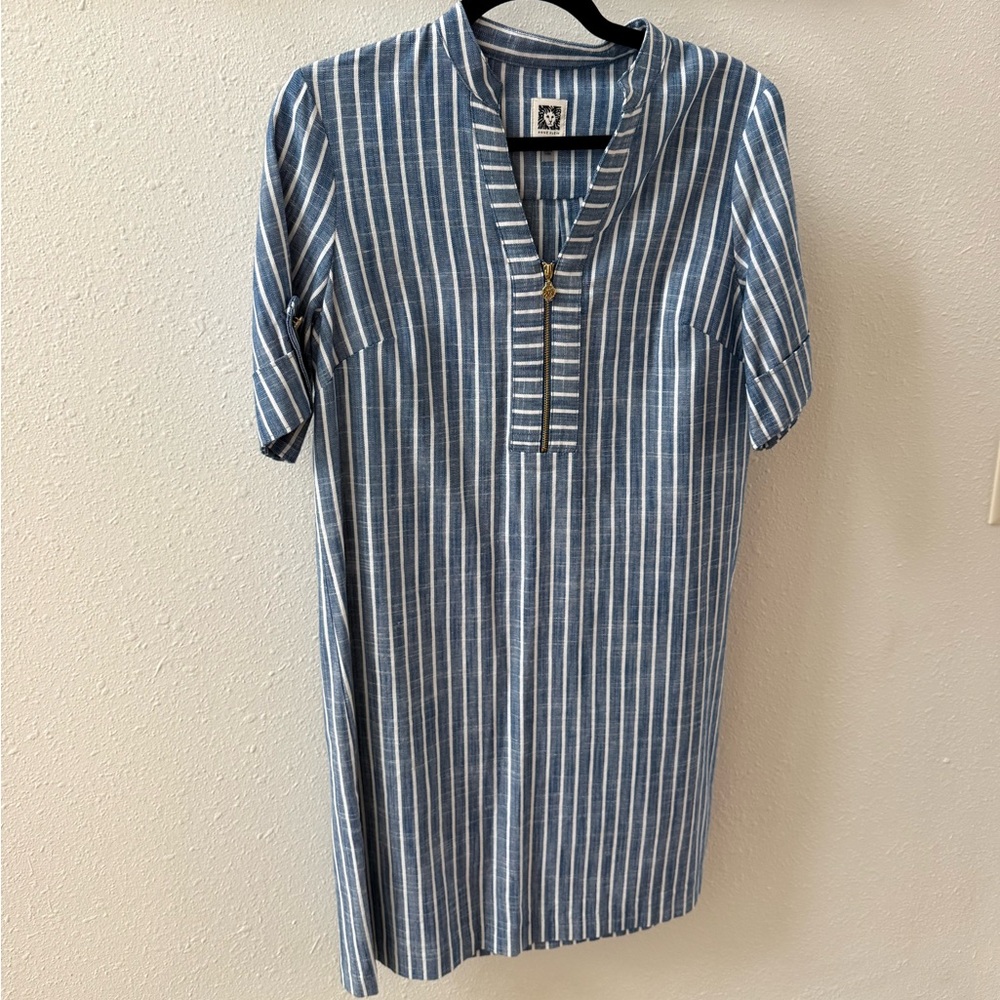 Anne Klein Navy and White Striped Dress size 4
